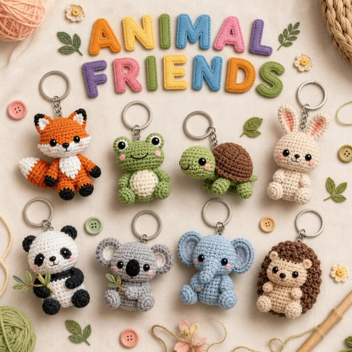 130+ Crochet Keychain Patterns Bundle, Amigurumi Mini PDF (Digital Download)