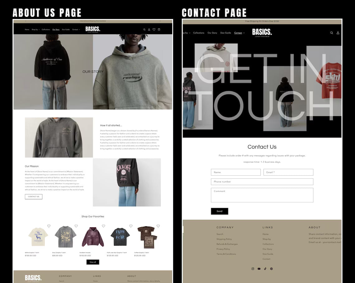 Luxury Clothing Shopify Theme | Dark Fashion Store Template | Streetwear & Boutique Shopify 2.0 Theme | Easy Setup + Customizable | Website