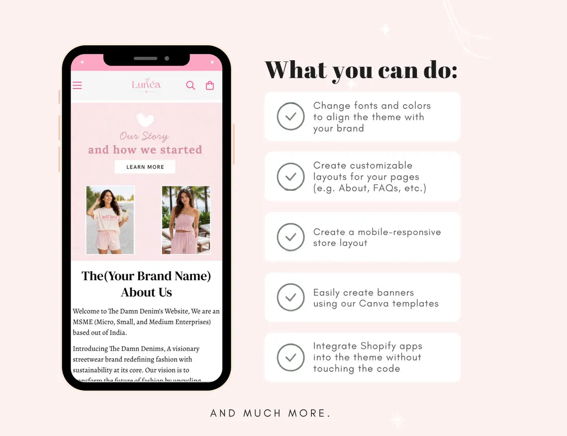 Pastel Elegance Boutique Shopify Theme | Pink Shopify Template Feminine, Minimal & Cute Design | Editable Canva Templates | Shopify OS 2.0