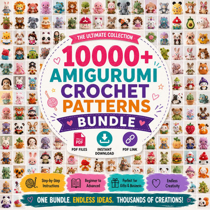 10000+ Amigurumi Crochet Patterns Bundle | PDF Plush Toys, Animals, Dolls (Instant Download)
