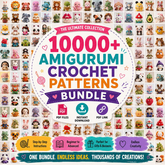 10000+ Amigurumi Crochet Patterns Bundle | PDF Plush Toys, Animals, Dolls (Instant Download)