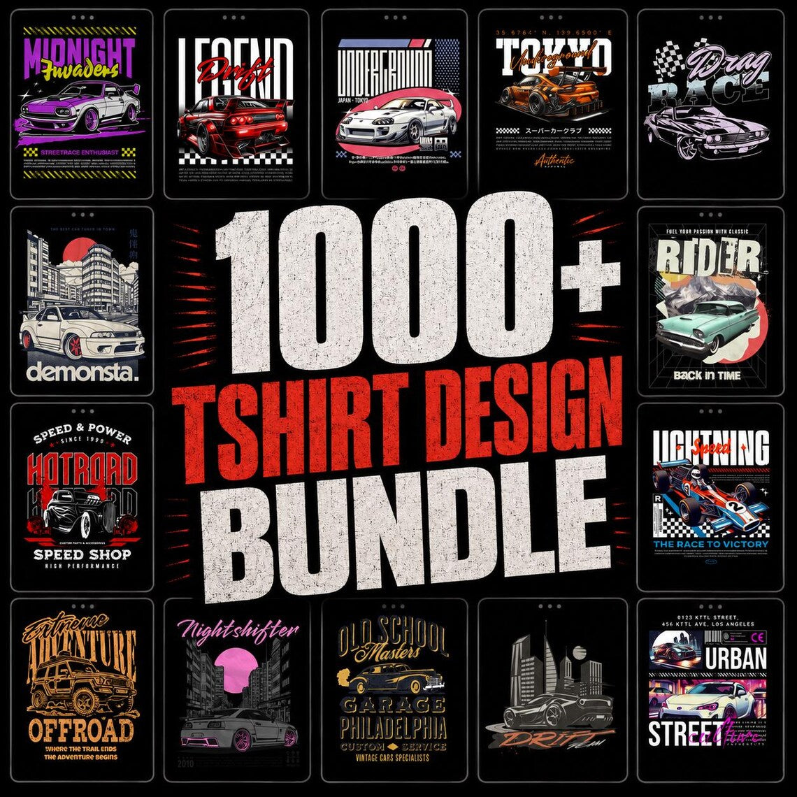 1000+ T-Shirt Design Bundle PNG SVG, Vintage Typography Graphics, Funny Sarcastic Shirt Designs, Commercial Use POD Files