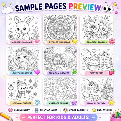 10,000,000+ Coloring Pages Bundle Plr Mrr  100,000+ Coloring Books Pdf Png Svg Ai  Kids & Adults