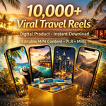 10,000+ Viral Travel Reels MP4 Pack, Faceless Videos, PLR MRR