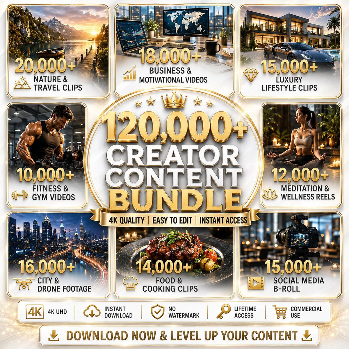 120,000+ Premium Video Clips Bundle | 4K Stock Footage, Reels, B-Roll, TikTok Instagram YouTube Content