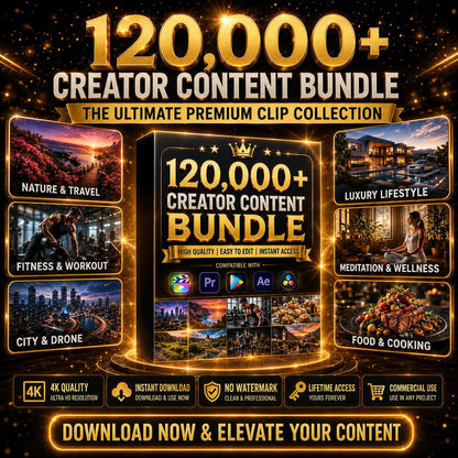 120,000+ Premium Video Clips Bundle | 4K Stock Footage, Reels, B-Roll, TikTok Instagram YouTube Content