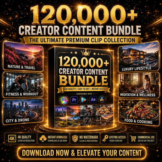 120,000+ Premium Video Clips Bundle | 4K Stock Footage, Reels, B-Roll, TikTok Instagram YouTube Content