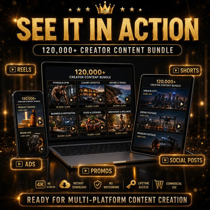 120,000+ Premium Video Clips Bundle | 4K Stock Footage, Reels, B-Roll, TikTok Instagram YouTube Content