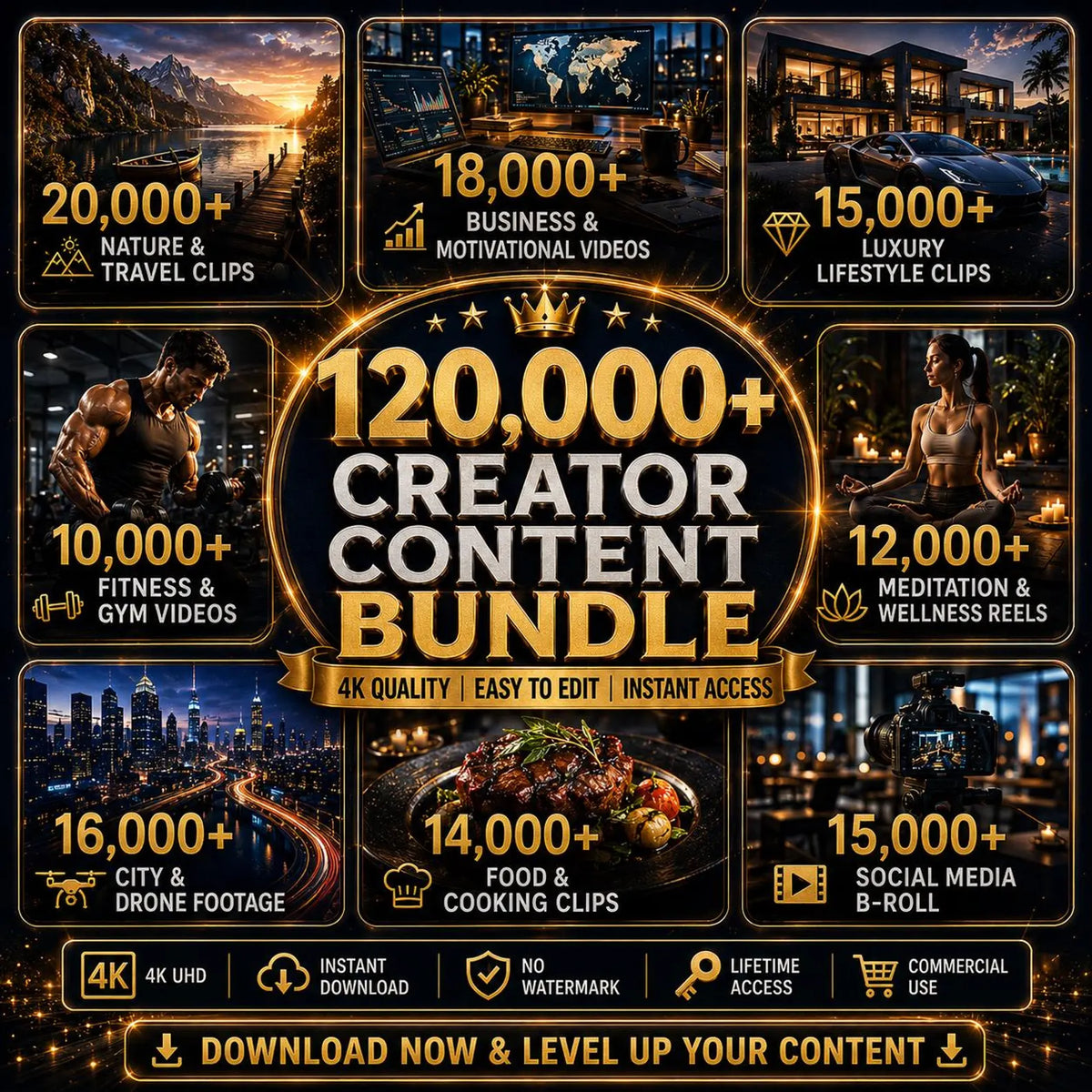 120,000+ Premium Video Clips Bundle | 4K Stock Footage, Reels, B-Roll, TikTok Instagram YouTube Content