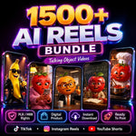 1500+ AI Reels Bundle Talking Object Videos Faceless TikTok Instagram YouTube Shorts Ready To Post PLR MRR Resell Rights