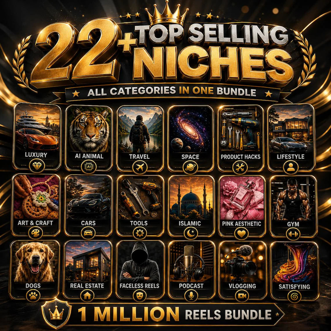 1 Million Reels Bundle | Faceless Reels, Viral Reels Bundle | Social Media Content Bundle, Instagram Reels, TikTok Videos
