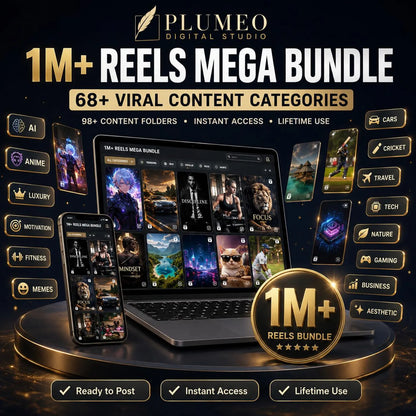 1 Million Reels Bundle, Viral Reels Bundle, Faceless Reels, Social Media Content Bundle, Instagram Reels, TikTok Videos, Digital Download
