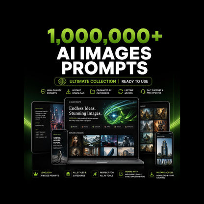 1,000,000+ AI Prompts Collection 150 000+ ChatGPT Prompts, Complete ai manual | Midjourney, ChatGPT, DALLﾷE, Leonardo AI & Stable Diffusion