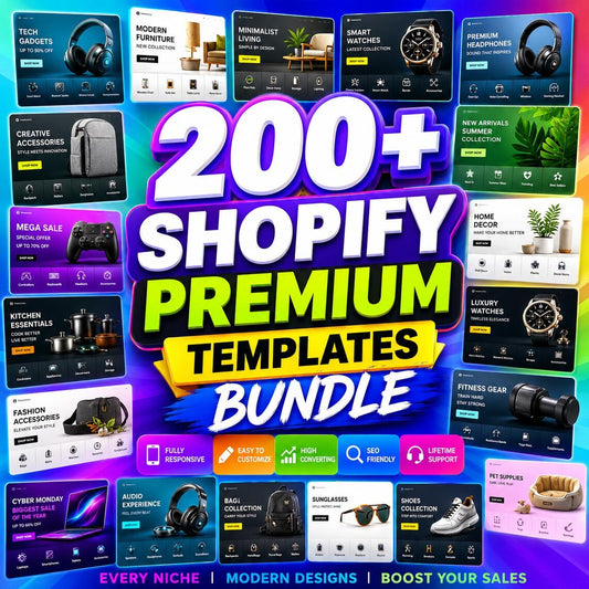 200+ Shopify Templates Bundle, Shopify Custom Website Design, eCommerce Website Themes, Custom Shopify Theme Design, Instant Download