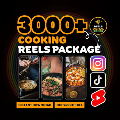 3000+ Faceless Cooking Reels Bundle Recipes Food reels Videos for Social Media Marketing