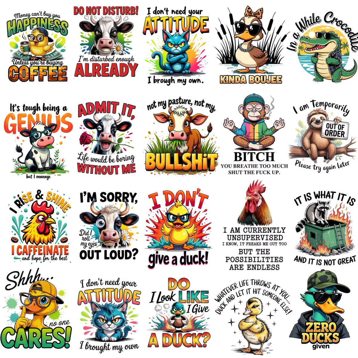 300+ Sarcastic Quotes PNG Mega Bundle | Funny Meme Clipart Mega Pack | Funny Quote Designs for T-Shirts, Stickers, Mugs | Digital Download