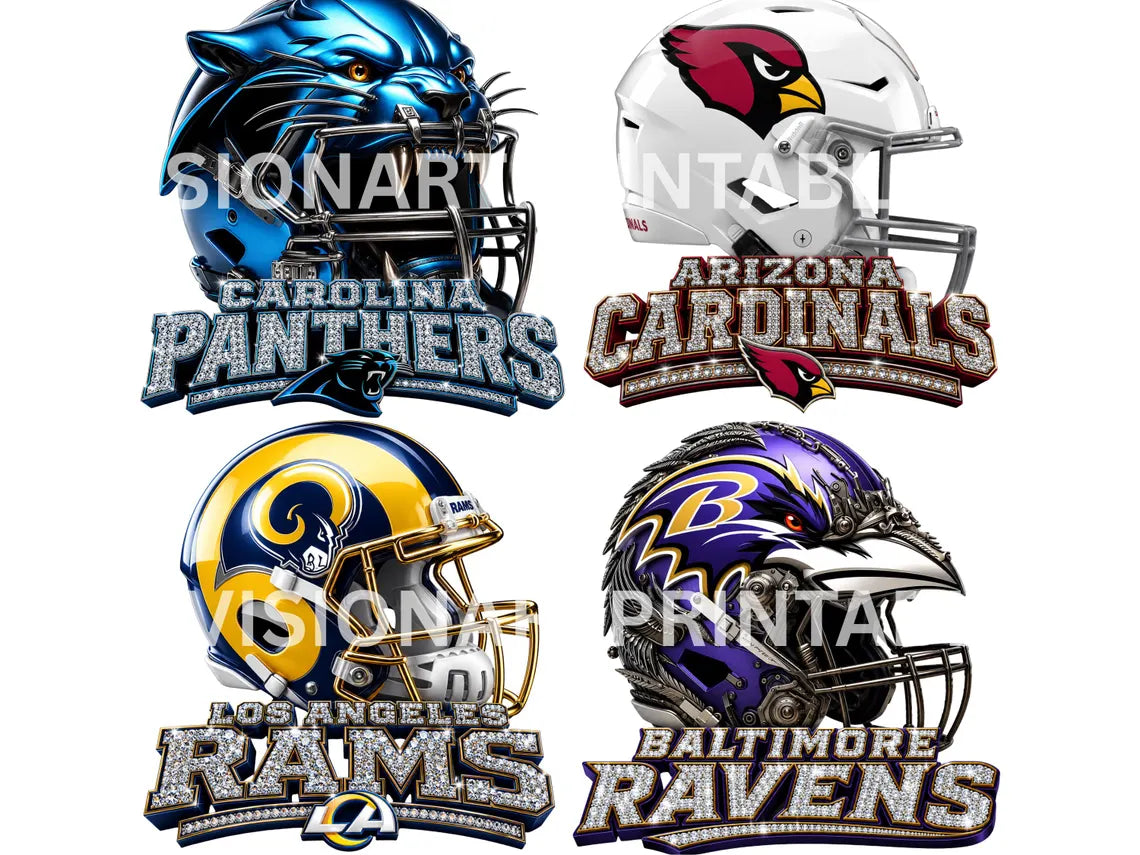 32 Football Team Helmets PNG SVG Bundle | Game Day Mascot Clipart (Digital Download), RhinestoneSublimationGraphics