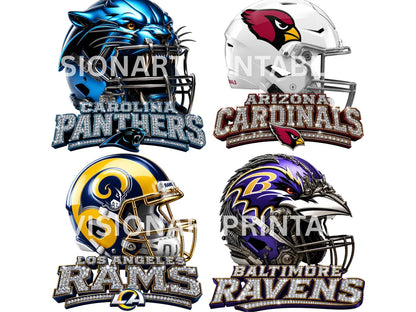 32 Football Team Helmets PNG SVG Bundle | Game Day Mascot Clipart (Digital Download), RhinestoneSublimationGraphics