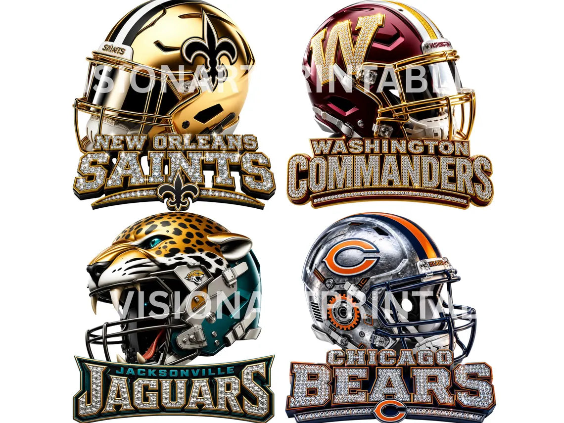 32 Football Team Helmets PNG SVG Bundle | Game Day Mascot Clipart (Digital Download), RhinestoneSublimationGraphics