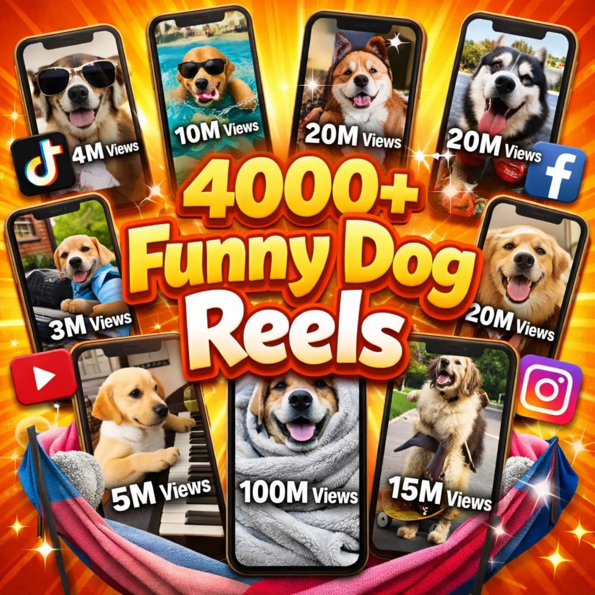 4000+ Funny Dog Reels Bundle Viral Animal Videos for TikTok, Instagram PLR MRR
