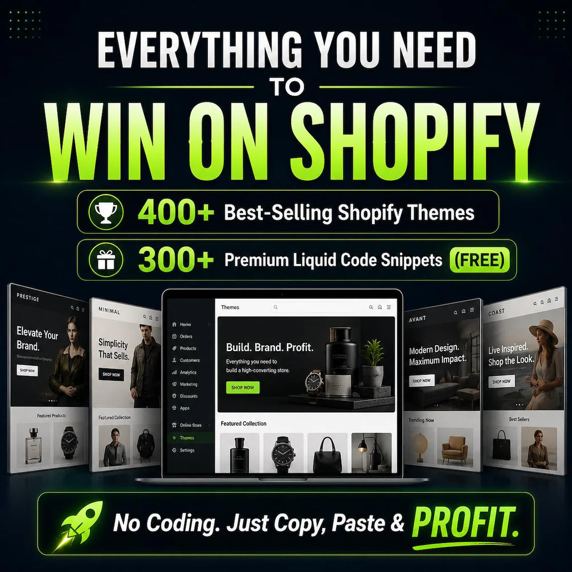 400+ Shopify Themes Bundle | eCommerce Store Templates (Instant Download)