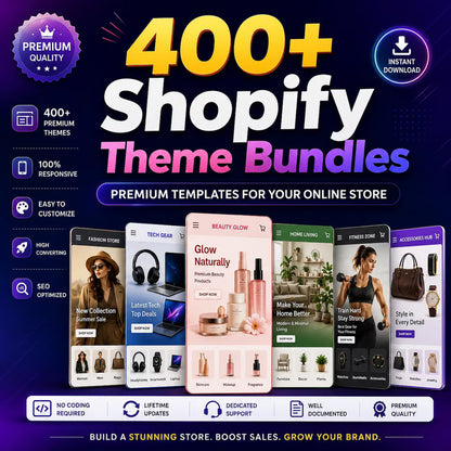 400+ Shopify Themes Bundle | eCommerce Store Templates (Instant Download)