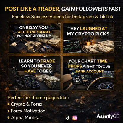 40,000+ Crypto, Trading & Money Motivation Reels  Faceless Instagram And TikTok Content Bundle