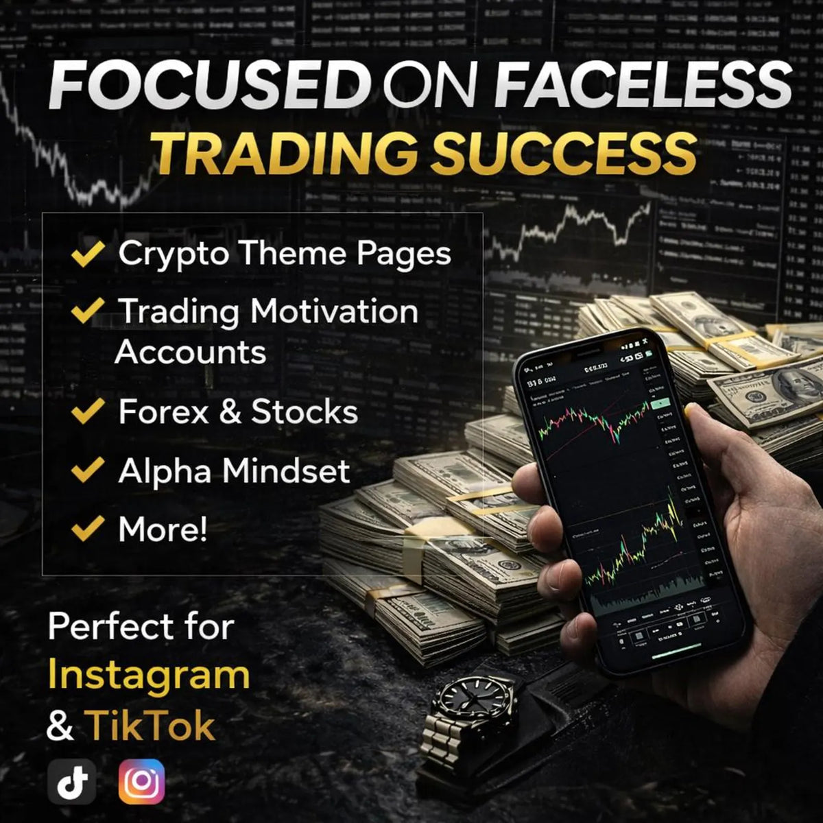 40,000+ Crypto, Trading & Money Motivation Reels  Faceless Instagram And TikTok Content Bundle
