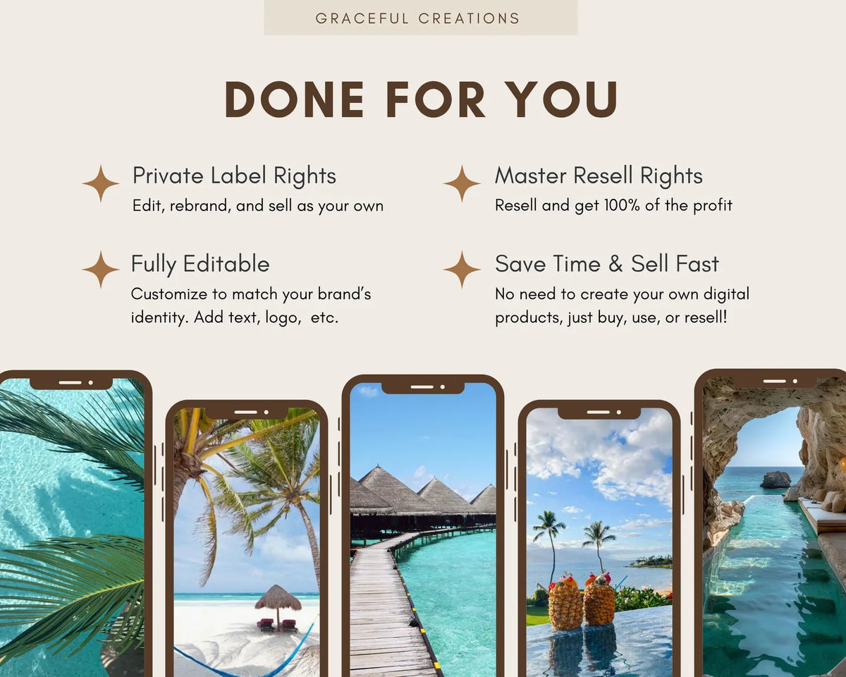 5000+ Travel Reels, Faceless Reels, Instagram Reels, Travel Videos, Faceless Videos, Master Resell Rights, MRR PLR, DFY Reels
