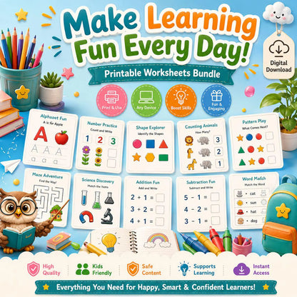 500,000+ Kids Educational Bundle PLR MRR ,Worksheets, Canva Templates, Business Social Media, Coloring Pages, Homeschool Learning Games