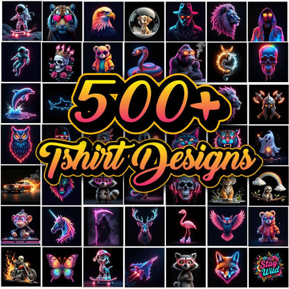 500 T-Shirt Designs Bundle Artistic T-Shirt Designs Colorful Tshirt PNG Modern T-Shirt for Men Woman Kids Digital Download