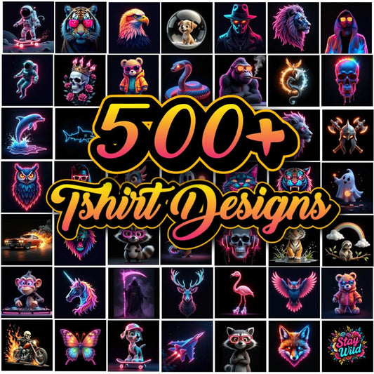 500 T-Shirt Designs Bundle Artistic T-Shirt Designs Colorful Tshirt PNG Modern T-Shirt for Men Woman Kids Digital Download