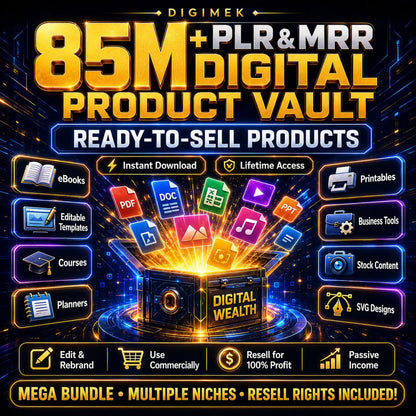 85M+ Ultimate PLR MRR Digital Bundle: Ready-to-Sell Products