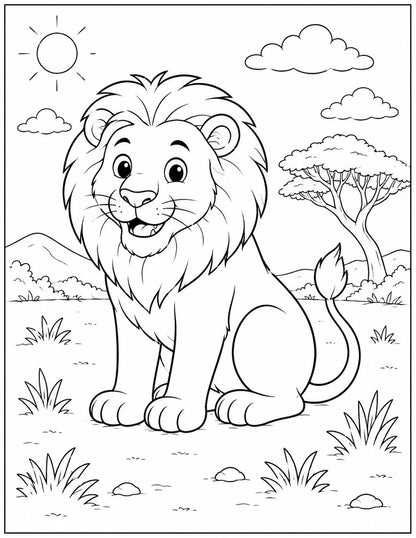 Animal Coloring Book for Kids, Printable Activity Pages (Digital Download)