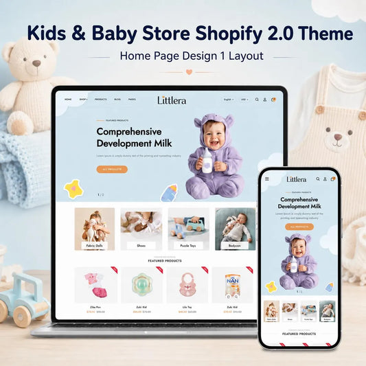 Baby Store Shopify Theme | Kids Clothing, Toy Shop & Nursery Ecommerce Template, Shopify 2.0 | Digital Download