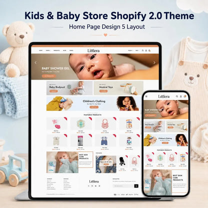 Baby Store Shopify Theme | Kids Clothing, Toy Shop & Nursery Ecommerce Template, Shopify 2.0 | Digital Download
