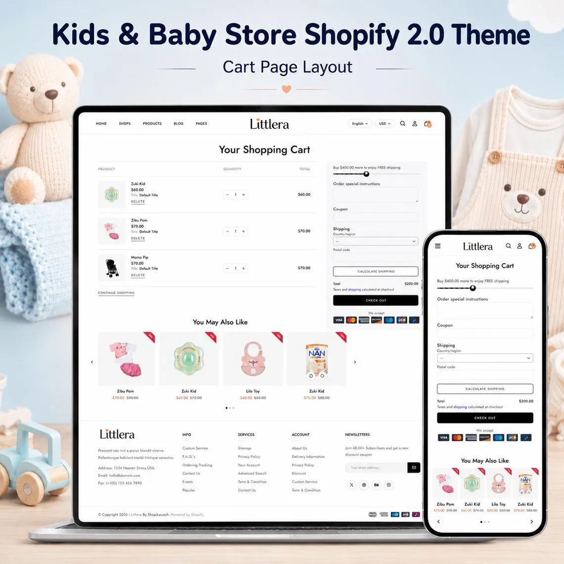 Baby Store Shopify Theme | Kids Clothing, Toy Shop & Nursery Ecommerce Template, Shopify 2.0 | Digital Download