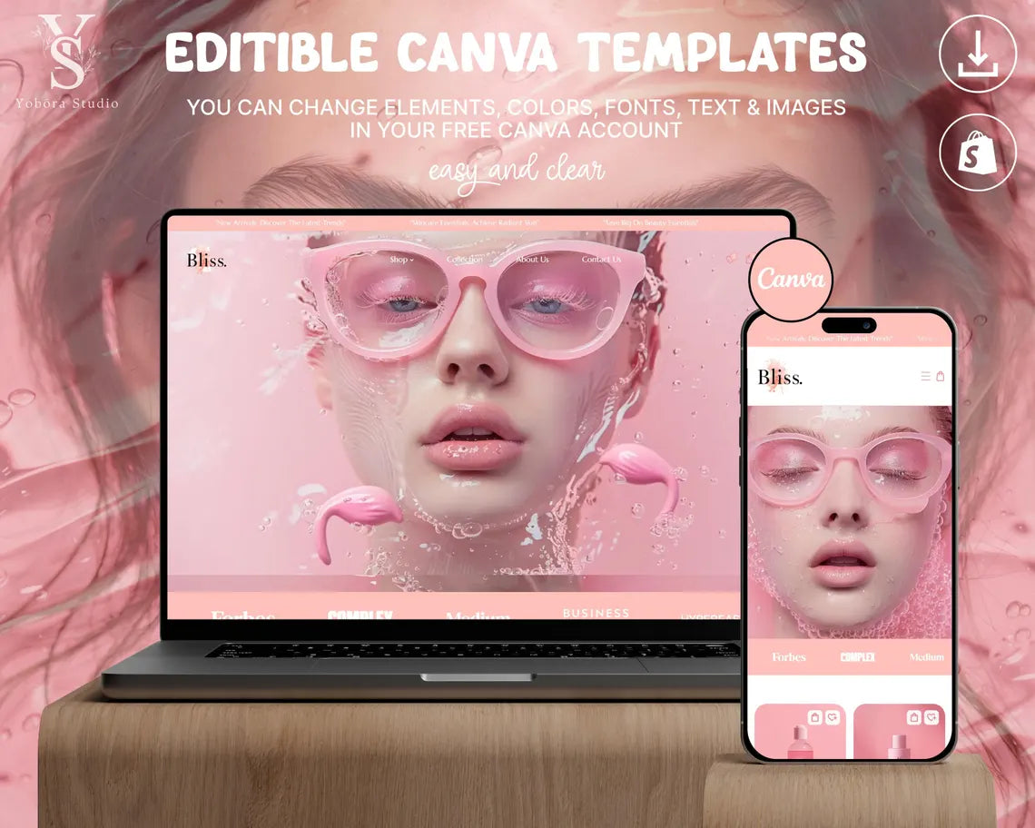 Beauty & Skincare Shopify Store Theme | Cosmetics Ecommerce Template | Modern Self-Care Website Design