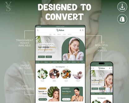 Beauty & Skincare Shopify Theme | Cosmetics Store Template | Premium Beauty Ecommerce Website Design