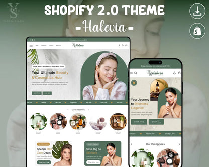Beauty & Skincare Shopify Theme | Cosmetics Store Template | Premium Beauty Ecommerce Website Design
