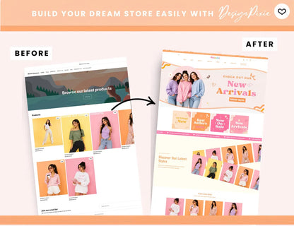 Best Peach Melody Boutique Shopify Theme | Pink Shopify Template Feminine, Minimal & Cute Design | Editable Canva Templates | Shopify OS 2.0