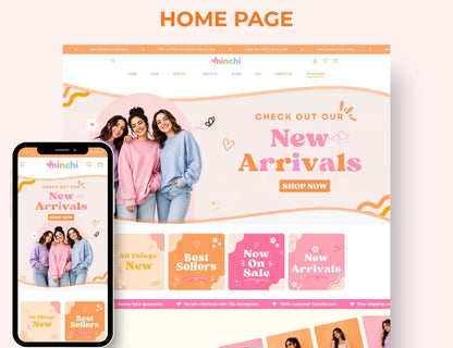 Best Peach Melody Boutique Shopify Theme | Pink Shopify Template Feminine, Minimal & Cute Design | Editable Canva Templates | Shopify OS 2.0