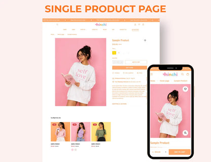 Best Peach Melody Boutique Shopify Theme | Pink Shopify Template Feminine, Minimal & Cute Design | Editable Canva Templates | Shopify OS 2.0