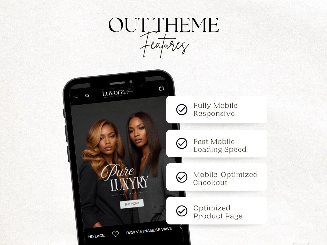 Black Hair website template shopify theme with editable canva banner design