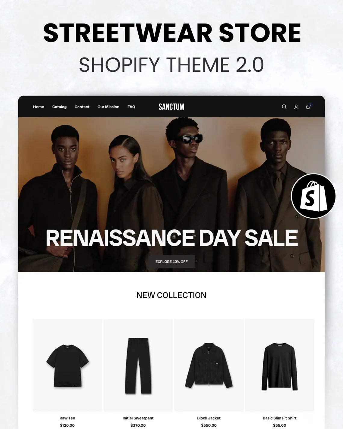 Clothing Shopify Theme : Modern, Clean, SEO Optimized OS 2.0