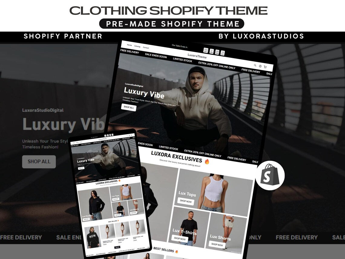 Clothing Shopify Theme, Clothing Website Shopify Template Fashion Shop Website Theme Dark Shopify Clothing Design