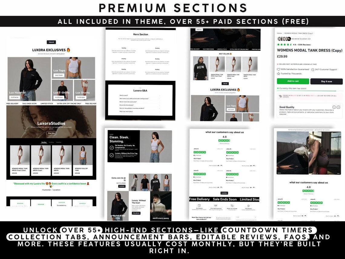 Clothing Shopify Theme, Clothing Website Shopify Template Fashion Shop Website Theme Dark Shopify Clothing Design