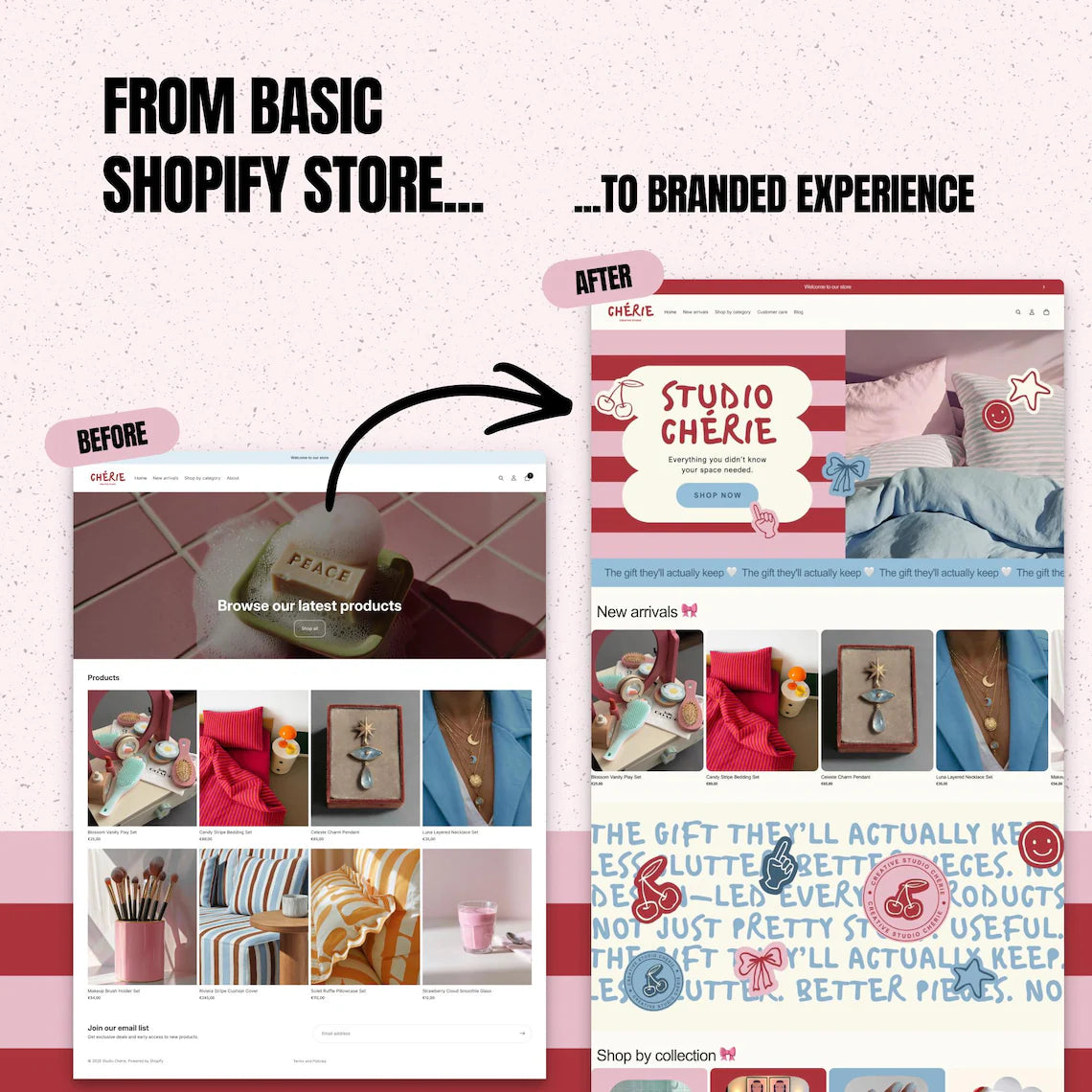 Colorful Shopify Theme, Bright Ecommerce Template, Editable Canva Logo Kit