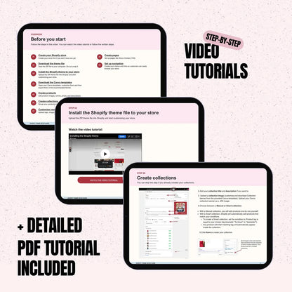Colorful Shopify Theme, Bright Ecommerce Template, Editable Canva Logo Kit