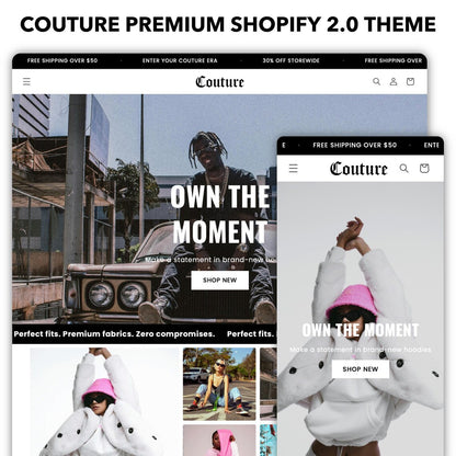 Couture Shopify Theme | Shopify Theme Template | Fashion Shopify Theme | Shopify Clothing | Website Design Template | Shopify Website